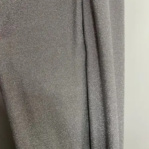 Patbo Lurex Cut Out Maxi Lace Up Dress Silver Sparkle Womens Glamorous Size 10