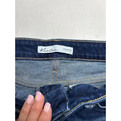 KanCan Mid Rise Stretch Blue Denim Jean Shorts Size 30 Designer Cutoffs