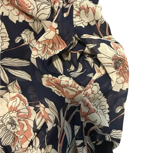 Venus  floral print open slit long strapless shirt size xl