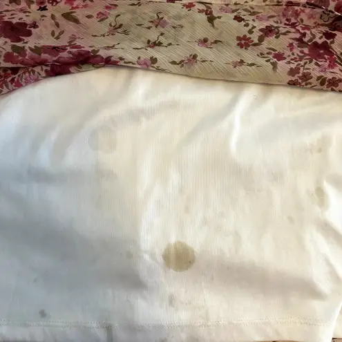 Studio Y VTG Y2K Empire Waist Dress Floral Short Sleeve V-Neck Tie Front Pink XL