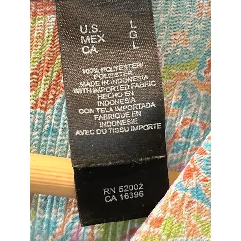 Crazy Horse Liz Claiborne Top & Maxi Skirt Sz Large Blue Paisley 2 Piece Set