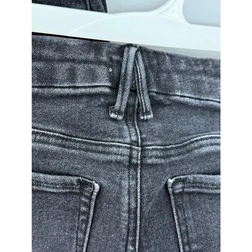 Good American Women's  Skinny Jeans Frayed Hem Size‎ 6/28, Black GLRH419T