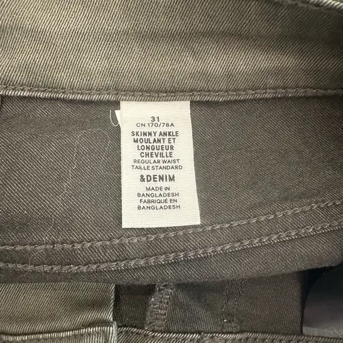 H&M NWT  Skinny Ankle Regular Waist Olive Green Women's Jeans Sz 31