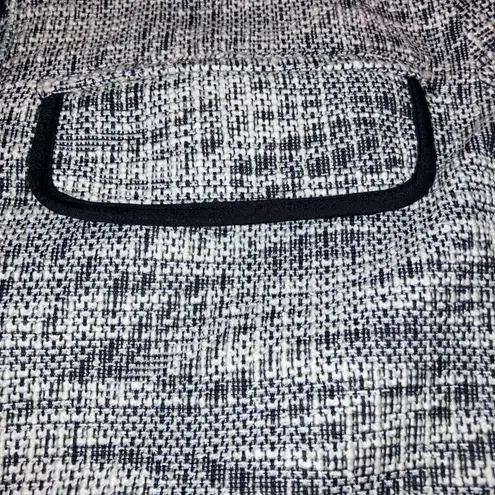 Evereve Margo Short-sleeve Black and White Tweed Jacket-size Large