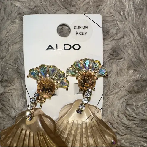 ALDO Two  Crystal Snake Serpent Reptile Green Eyes Earrings And Resin Clip