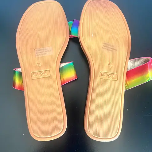 Rouge Helium Womens Size 8 Rainbow Flat Sandals