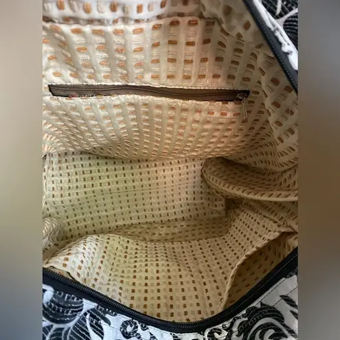 Tote Bag Silver and Black Venetian Damask Style Brocade Carryall