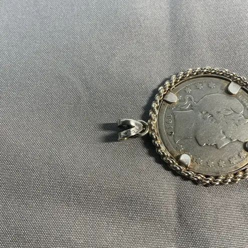 1916 Barber Silver Quarter Set in 925 Decorative Bezel