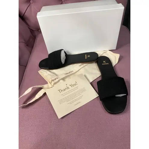 Kaanas Mallow Slide Sandals in Black 9 New with Box Womens Flats Slides
