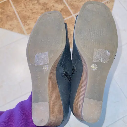 Lucky Brand  Tyler Wedge Open Toe Bottle Gray Periscope Leather Shoe size 8.5 M