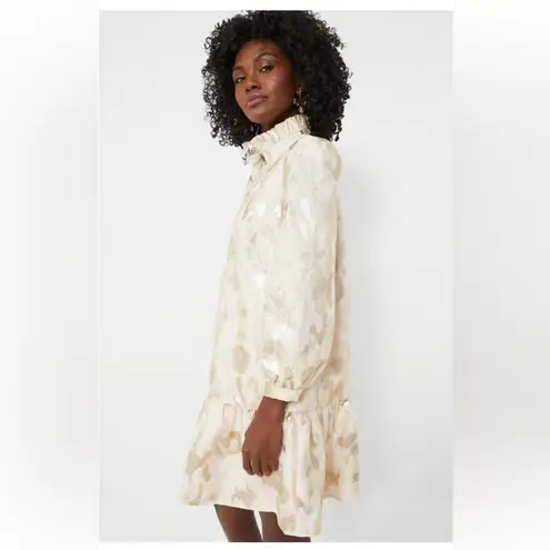 Tuckernuck Palmerston Dress M NWT Champagne Fil Coupe Puff Sleeve Ruffle Hem