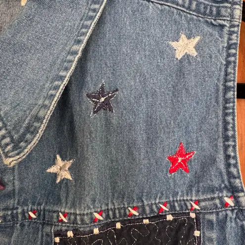 Fashion Bug Vintage Fashion Bug Americana Embroidered Stars USA Flag Denim Vest Tank 18/20W