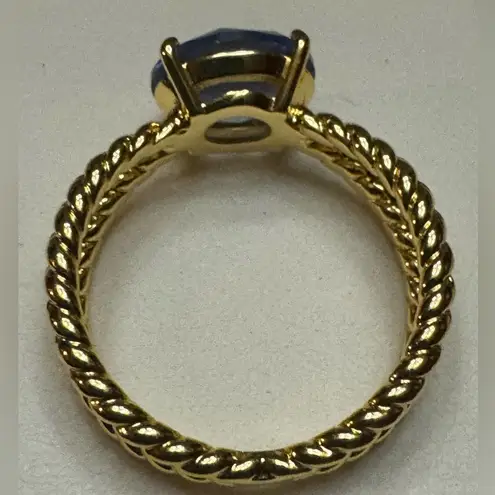 Bomb Party RBP2307 Cross My Heart Blue Purple Tanzanite Yellow 18K Gold Ring 8