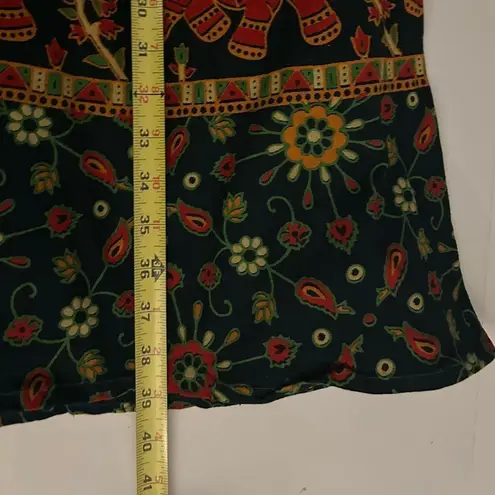 Women’s Colorful Elephant Cotton Jaipuri Sanganeri Print Maxi Skirt One Size Orange Size undefined