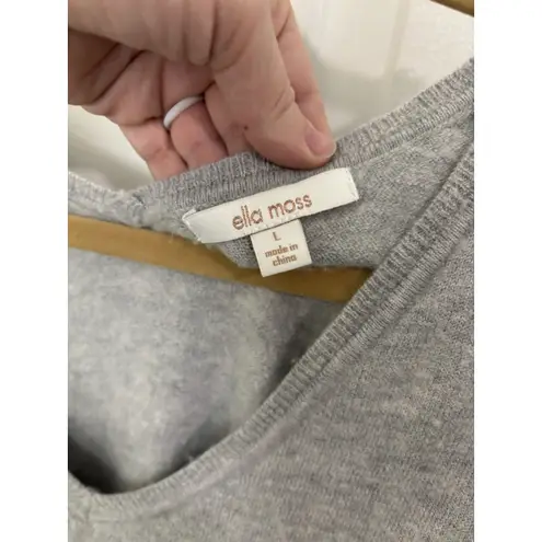 Ella Moss Wool Cashmere Blend Wrap Fringe Sweater Size Large Western Boho Cozy