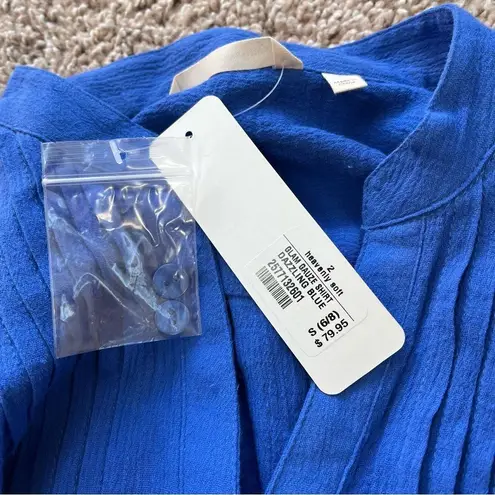 Soft Surroundings Glam Gauze Pleated Eyelet Button Down Blouse