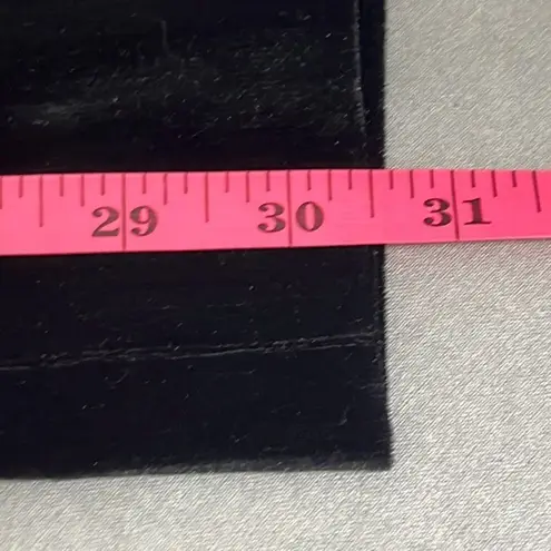 St. John Large Black Silver Metallic Velvet Pull On Pants Pockets Stretch Dressy