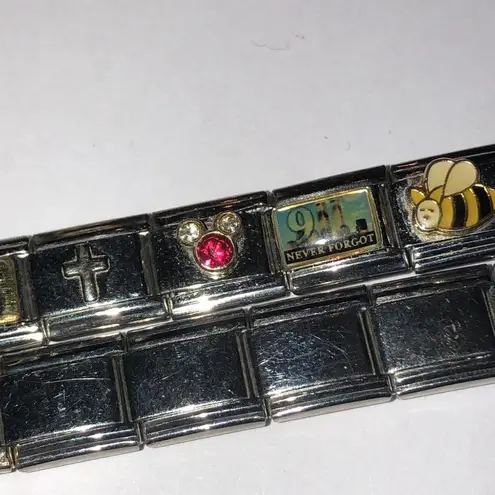 Stainless Steel Stretchy Square Charm Bracelet Assorted Charms Bracelets Links Silver