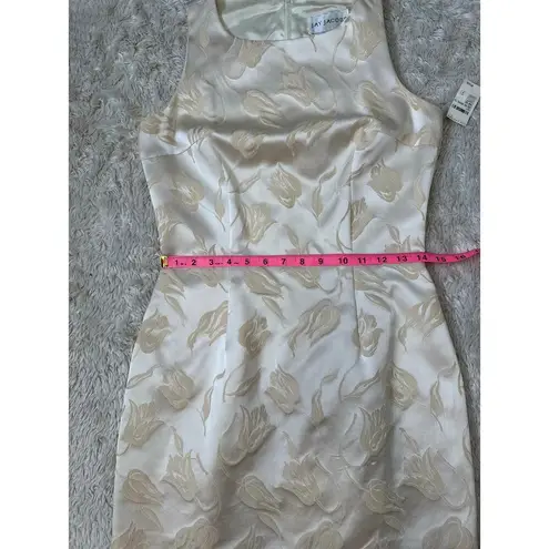 NWT VIntage S Cream Jay Jacobs Satin Jacquard Floral Tulip Mini Dress Sleeveless Size undefined