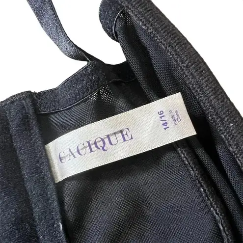 Cacique Women's Floral Lace Bustier Corset Bra Top Size 14/16 Black and Tan