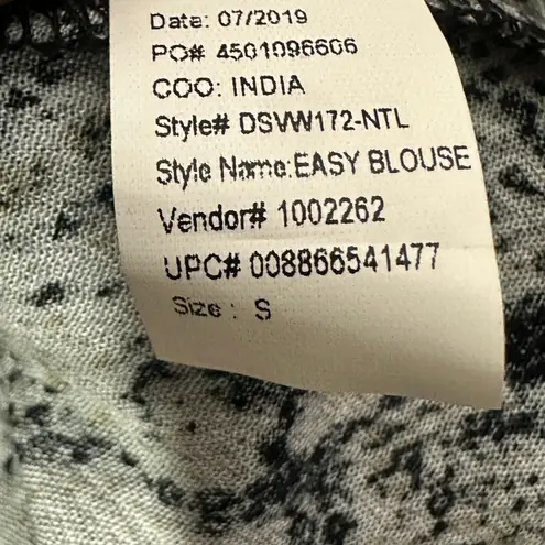 NWT Sofia Jeans Blouse Womens S Gray Snake Print Ruffle Boho Whimsigoth Witchy