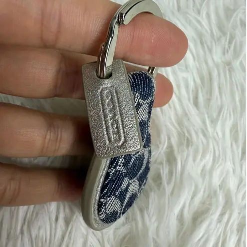 Coach Vintage  y2k SIGNATURE TEAR DROP KEY RING Denim Charm - Image 3
