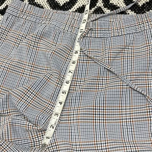 H&M plaid pants elastic waist cuffed hem office business casual