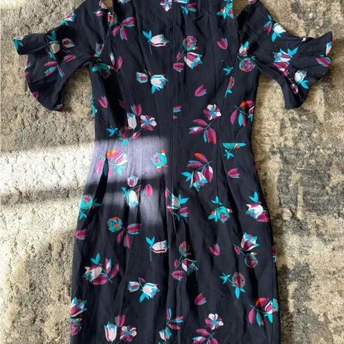 Rebecca Taylor Short Sleeve Bellflower Print Cold
Shoulder Dress