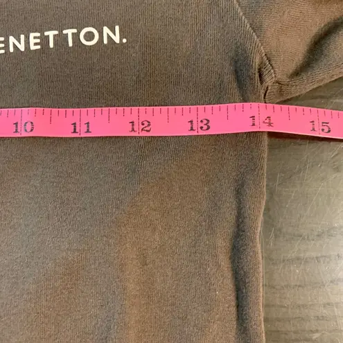 United Colors Of Benetton Long Sleeve T-Shirt Gray Graphic Print Women's Size M