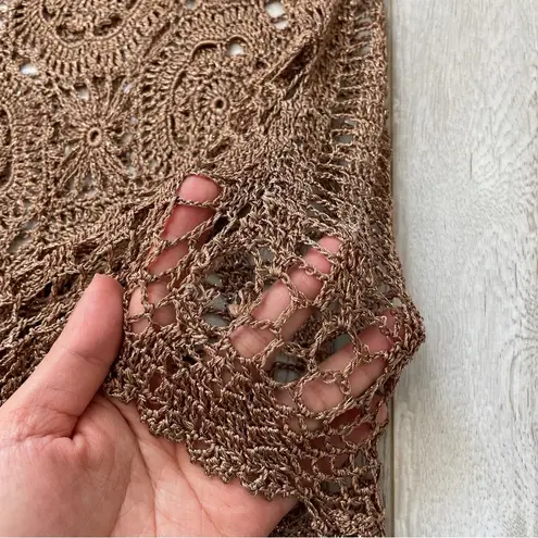 Vintage Crochet Top Brown (s/m) siNita bohemian crochet festival swim cover up