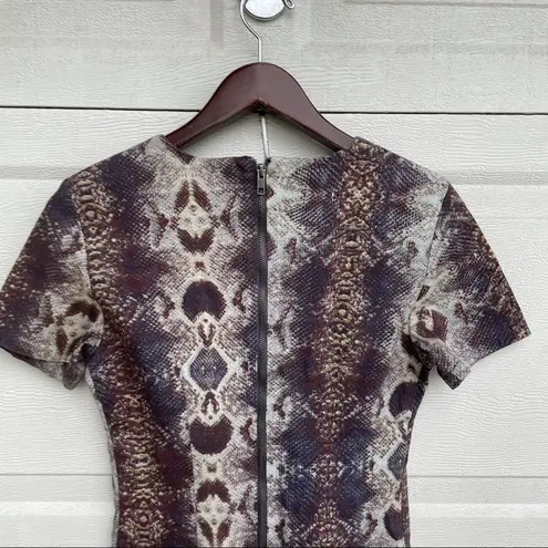 W118 By Walter Baker Women’s Dress Snake Print Back Zip Short Sleeve Small