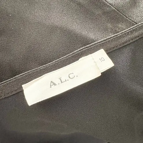 ALC Frank ALC Black V Neck Adjustable Strap Viscose Classic Tank Shell Base Layer Women 10