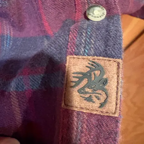 Legendary Whitetails Brand Womens Flannel Shirt Red Size L