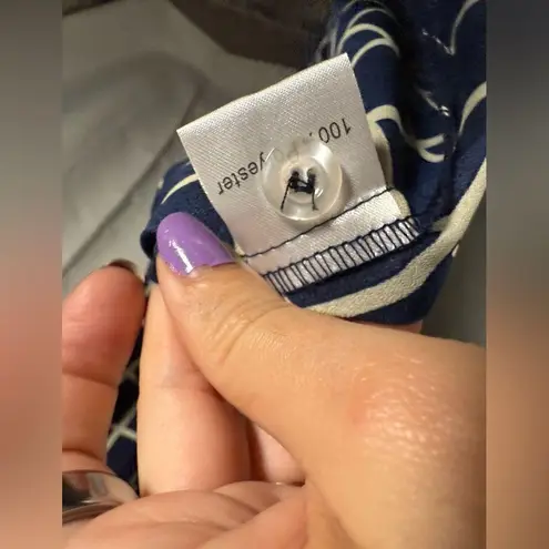 Jovonnista Navy Blue and White Checkered Long Sleeve Maxi Dress Size 4