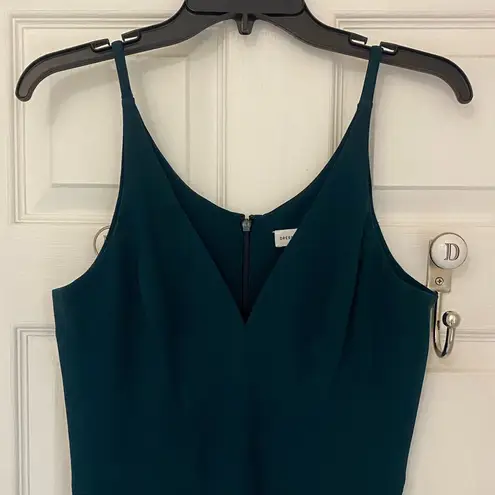 Dress the Population Iris Slit Crepe Gown in New Pine