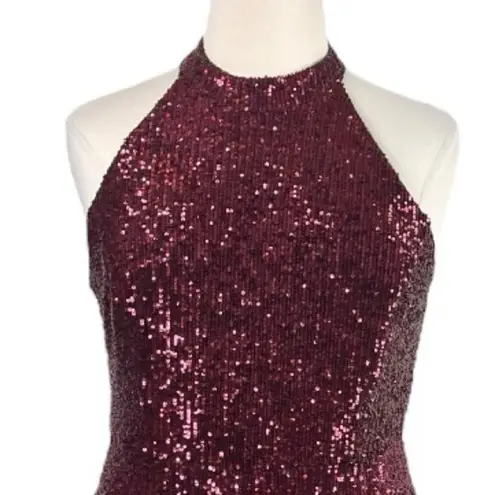 Forest Lily NEW Jumpsuit Sequin Wide Leg Crop Halter Neck Red Women’s Size 14