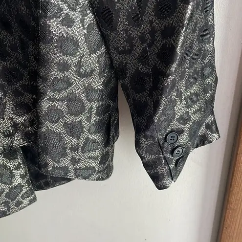 SMYTHE Film Fest Sharp Shoulder Blazer Metallic Leopard Gray Size 2