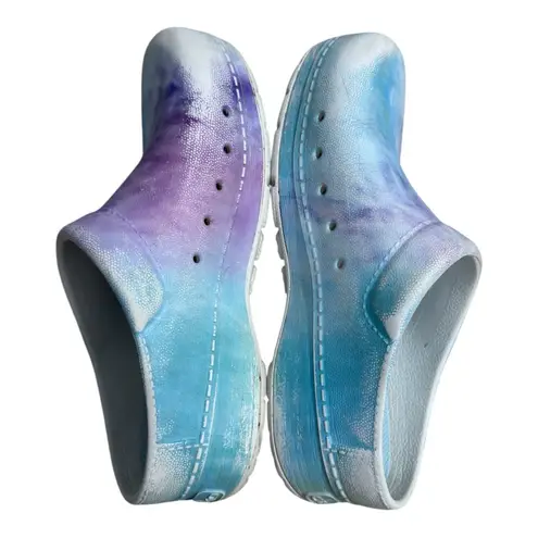 Dansko Kane Tie Dye Molded Slip-On Clogs Size 6.5-7 Blue Purple Comfort Shoes