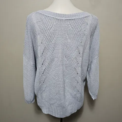Stitch Fix ACW Pale Blue Oversized Cable Knit Sweater Size Medium