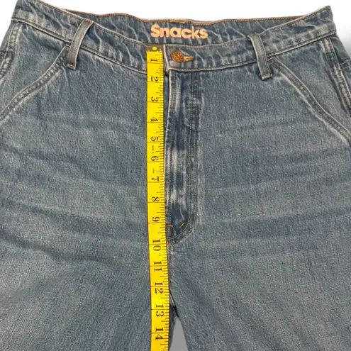 MOTHER SNACKS Utility High Waisted Twizzy Ankle Carpenter Barrel Jeans 32 Blue