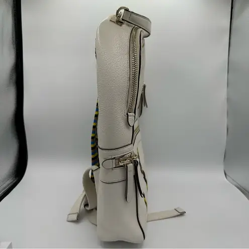 Henri Bendel  Soho Backpack with Novelty Strap Pebbled Leather Cream