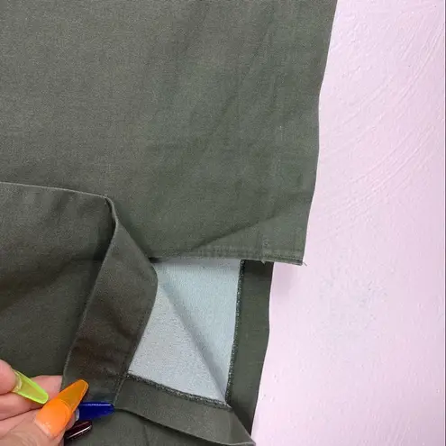 New York & Company Stretch Twill Khaki Pencil Skirt Olive 6 Green