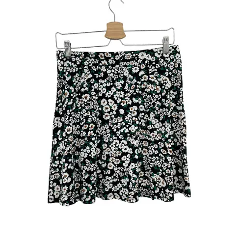 Boden USA Boden Mini Skirt Jersey Floral Pull-on Black White Size US 8R