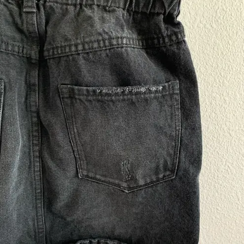 Vervet Super High Rise Distressed Skirt Medium Black