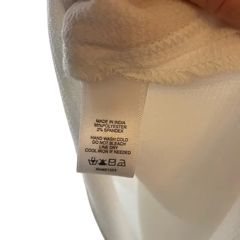 Skies Are Blue Cream Button Down Crop Top NWT Cuffed Sleeves Tie Waist