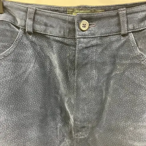 Vintage Bushwacker Genuine Suede Leather Womens 12 Pants Blue Highwaisted USA