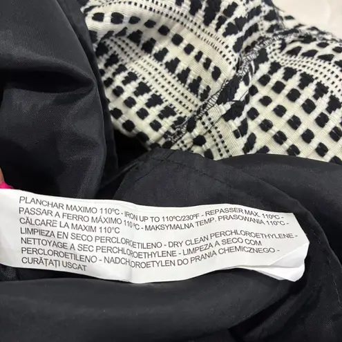 Zara Basic Dress Black White Beaded Neckline Short Sleeve A