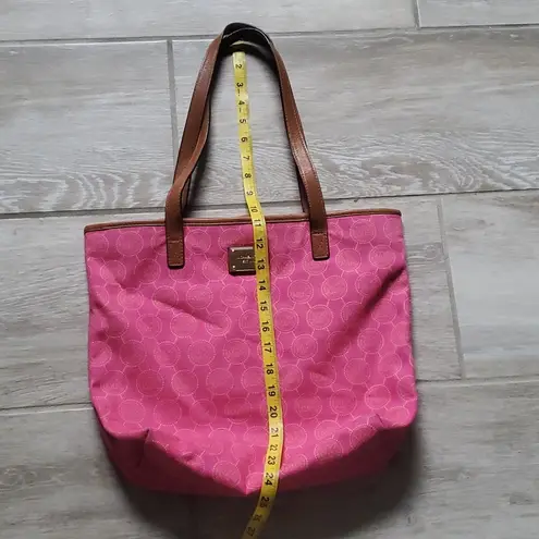 Michael Kors Pink Logo Canvas Tote
