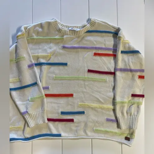 Peace Love World 100% Cotton Novelty Stitch Crew Neck Sweater, Size 1X, EUC