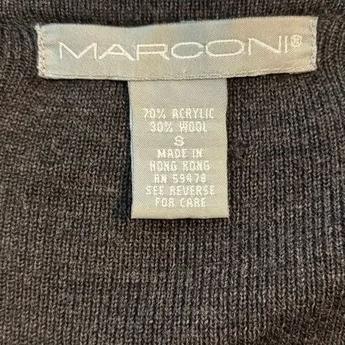 Marconi Size S Maxi Wrap Sweater Dress Wool Blend Charcoal Grey Minimal FLAW Gray
